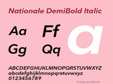 Nationale DemiBold Italic Version 1.002图片样张