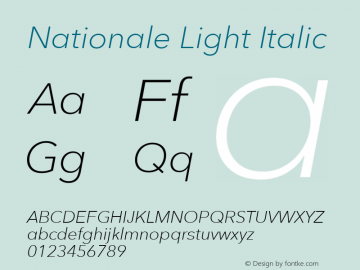 Nationale Light Italic Version 1.002图片样张