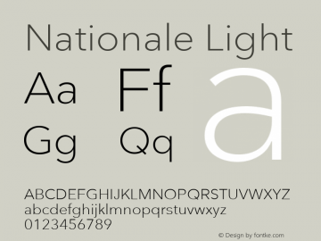 Nationale Light Regular Version 1.002图片样张