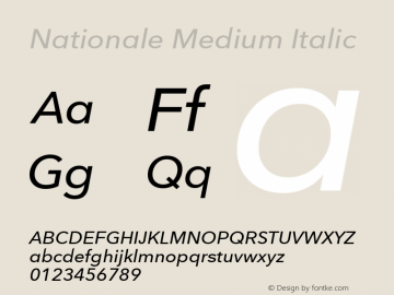 Nationale Medium Italic Version 1.002图片样张