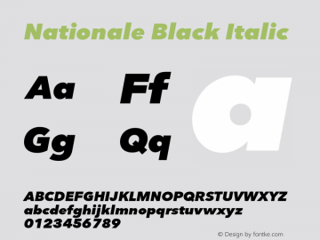 Nationale-BlackItalic Version 1.002图片样张
