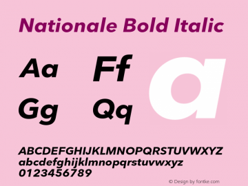 Nationale-BoldItalic Version 1.002图片样张