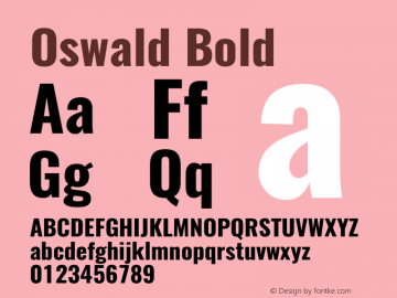 Oswald Bold 3.0 Font Sample