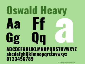 Oswald Heavy 3.0图片样张