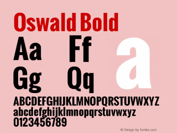 Oswald Bold Version 1.000 Font Sample