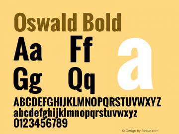Oswald Bold Version 2.3 Font Sample