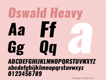 Oswald HeavyItalic 3.0图片样张