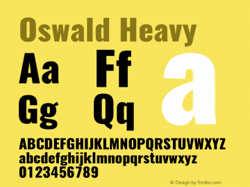 Oswald Heavy 3.0 Font Sample