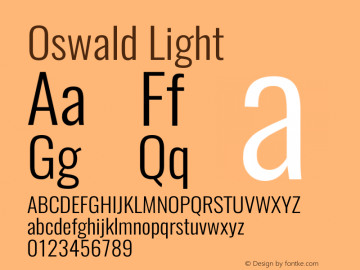 Oswald Light 3.0 Font Sample