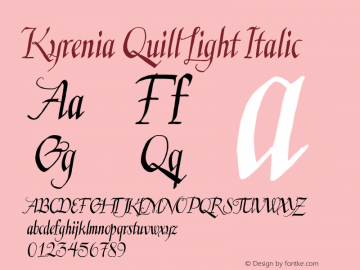 KyreniaQuill Version 2.000 Font Sample