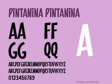 PINTANINA 001.001 Font Sample