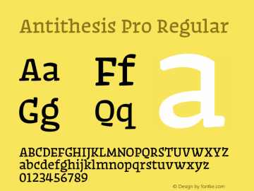 AntithesisPro Version 7.504; 2014; Build 1023 Font Sample