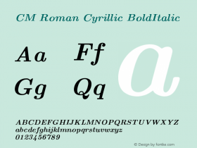 Computer Modern Roman Cyrillic Bold Italic Version 001.001图片样张