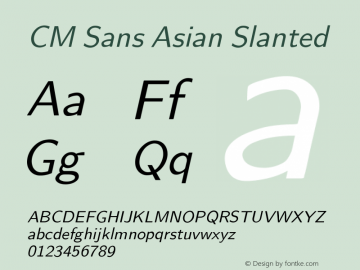 Computer Modern Sans Asian Cyrillic Slanted Version 001.001图片样张