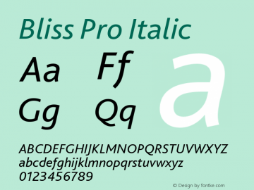 BlissPro-Italic 001.001图片样张