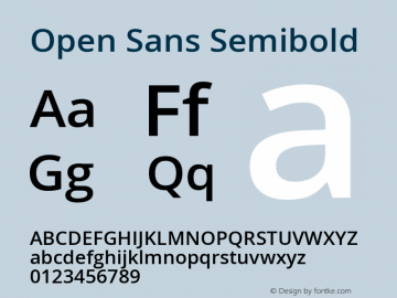 Open Sans Semibold Regular Version 1.10图片样张