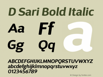 DSariBold-Italic 1.000 Font Sample