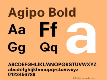 Agipo-Bold Version 1.000图片样张