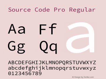 Source Code Pro Version 1.017;PS 1.000;hotconv 1.0.70;makeotf.lib2.5.5900 Font Sample