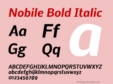 Nobile Bold Italic Version 1.000;PS 001.000;hotconv 1.0.38图片样张