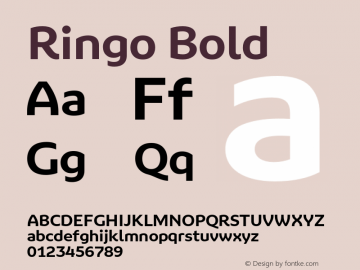 Ringo-Bold Version 2.003; http://www.typoland.com/ Font Sample