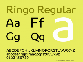 Ringo-Regular Version 2.003; http://www.typoland.com/ Font Sample