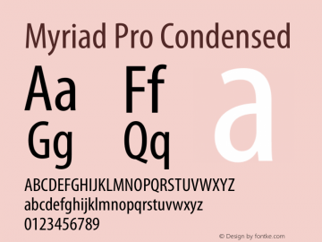 Myriad Pro Cond OTF 1.006;PS 001.000;Core 1.0.23;hotunix 1.28图片样张