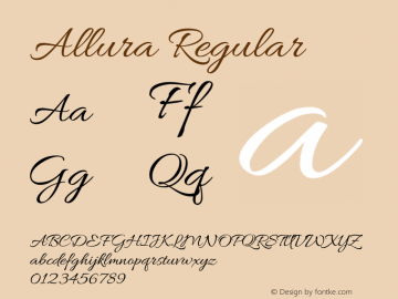 Allura Version 1.004 Font Sample