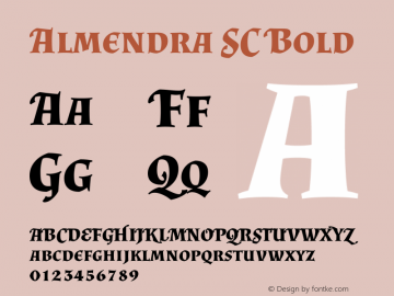 Almendra SC Bold Version 1.003 Font Sample