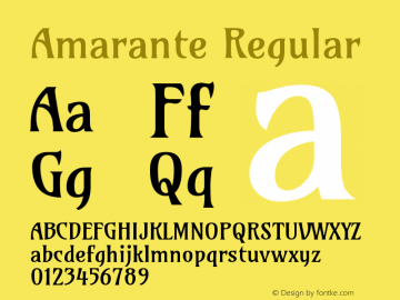 Amarante-Regular Version 1.000 Font Sample