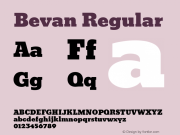 Bevan Version 1.000 Font Sample