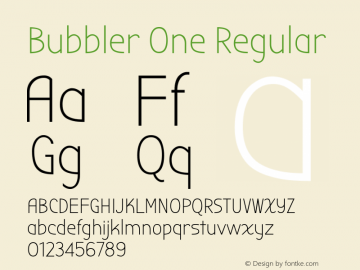 BubblerOne-Regular Version 1.001 Font Sample