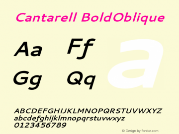 Cantarell Bold Oblique Version 001.001 Font Sample