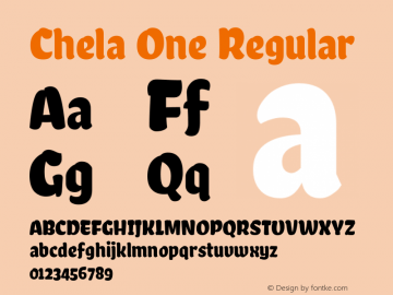 Chela One Version 1.001 Font Sample