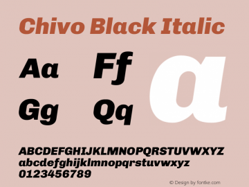 Chivo-BlackItalic 1.000 Font Sample