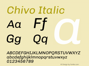 Chivo-Italic 1.000 Font Sample