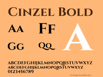 Cinzel-Bold Version 1.001;PS 001.001;hotconv 1.0.56;makeotf.lib2.0.21325图片样张