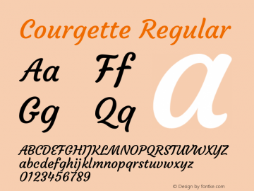 Courgette-Regular Version 1.002 Font Sample