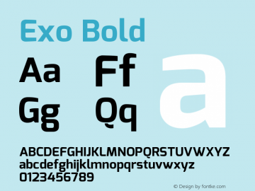 Exo Bold Version 1.00 Font Sample