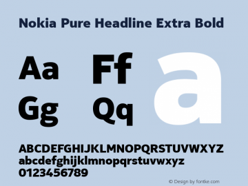 Nokia Pure Headline Extra Bold Version 3.000图片样张