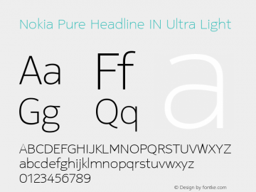 Nokia Pure Headline IN Ultra Light Version 2.100图片样张