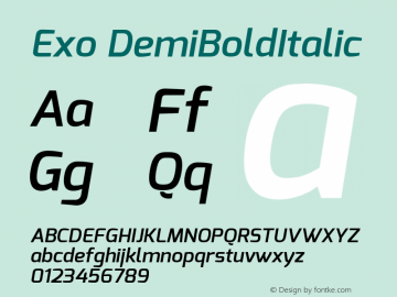 Exo DemiBold Italic Version 1图片样张