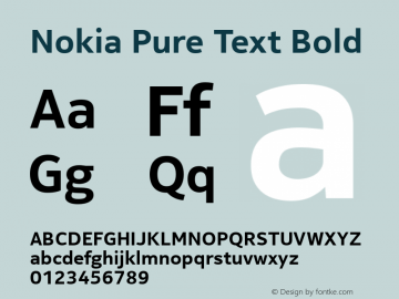 Nokia Pure Text Bold Version 1.400 Font Sample