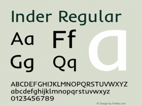 Inder Version 1.001 Font Sample