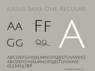 Julius Sans One Version 1.001图片样张