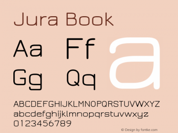 Jura Regular Version 2.5.1 Font Sample
