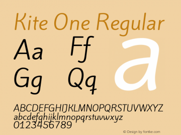 Kite One Version 1.001 Font Sample