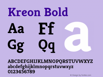 Kreon Bold Version 1.001图片样张