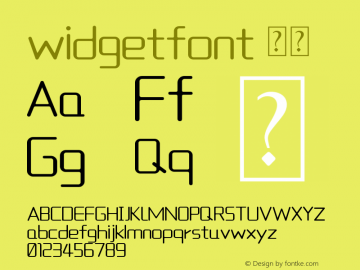 widgetfont 常规 Version 1.00 May 12, 2017, initial release图片样张