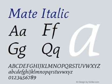 Mate Italic Version 1.002图片样张